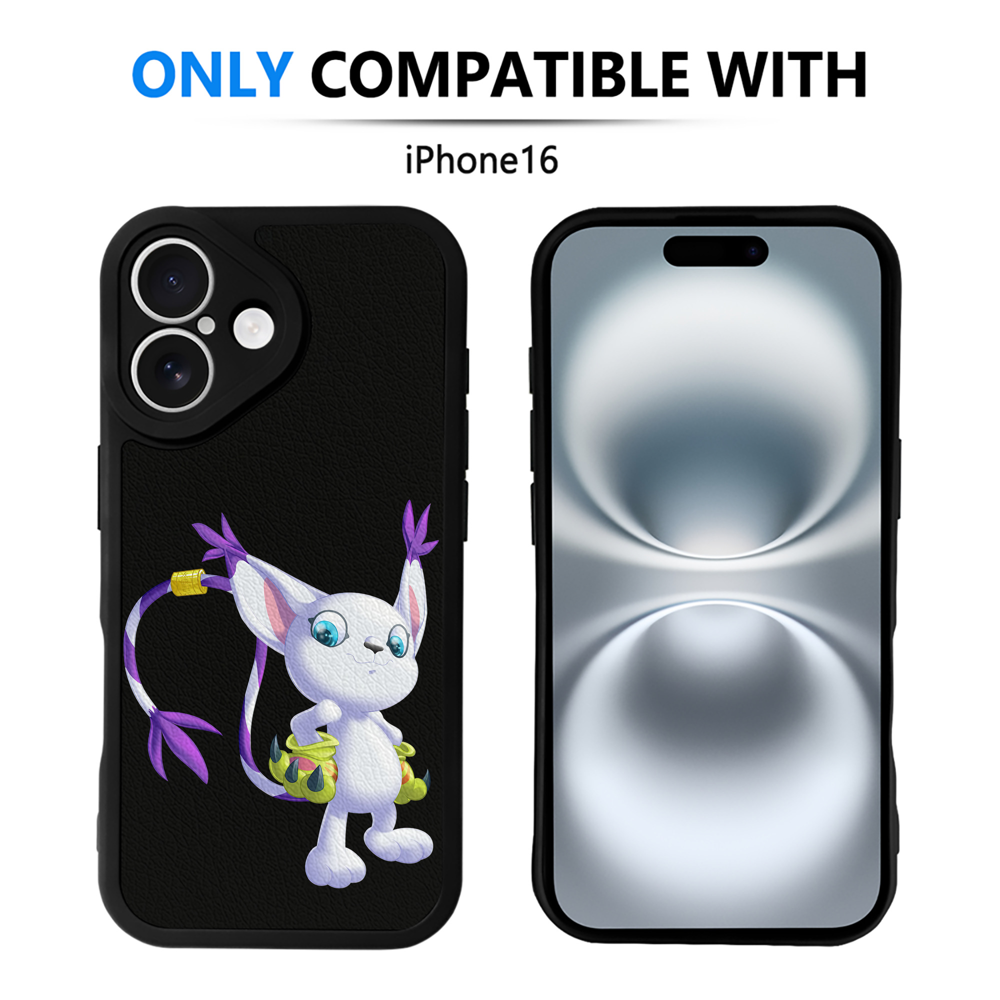 （画像用） Digimon デジタルモンスター/デジモン 【iPhone 16シリーズ対応】シリコンスマホケース（レザー調） 材質：シリコン